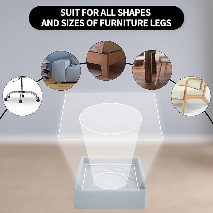Furniture Coasters 8 Pcs 2”- Furniture Caster Cups Non Slip Furniture Pads - Image 4