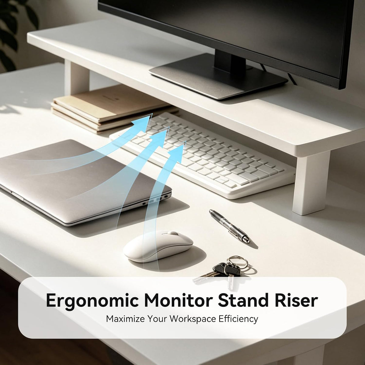 Electric Standing Desk 47.2" x 23.6", White Height Adjustable Sit S...