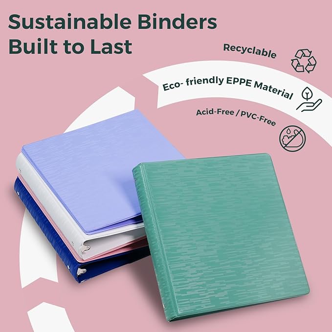 POPRUN 3 Ring Binder 1 Inch, Holds 175 Sheets of 8.5 x 11 Paper, Extra Durable - Image 5