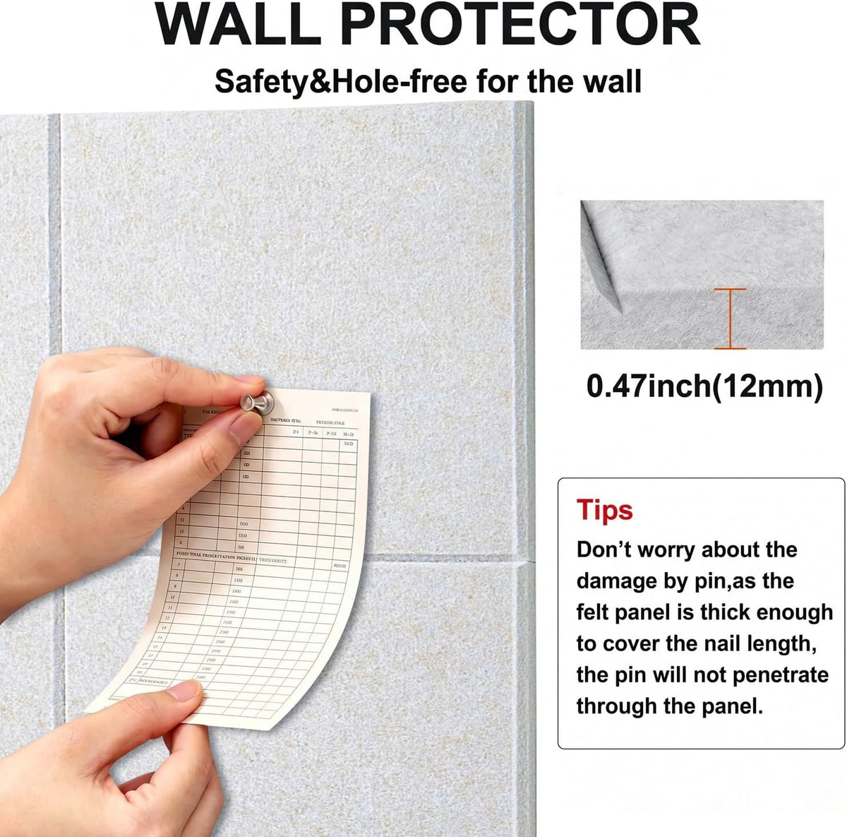 Felt Wall Tiles Bulletin Board Large Cork Board Alternative 12 Pack 11.81”x11...