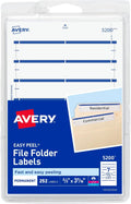 Avery File Folder Labels on 4" x 6" Sheet, Easy Peel, White/Blue, Print & Handwrite, 2/3" x 3-7/16", 252 Labels (5200)