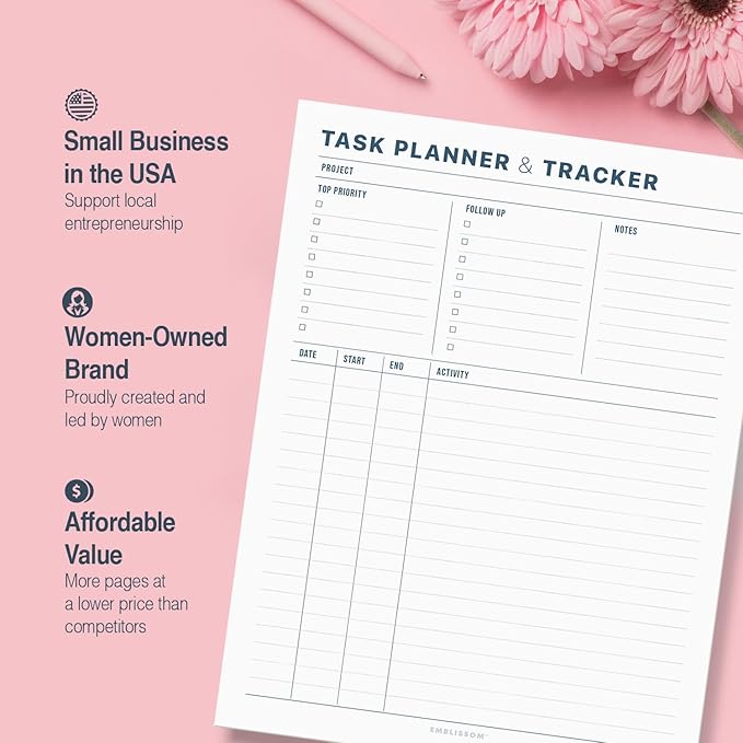 Task Planner & Tracker 8.5 x 11 Tear-Off 70 Sheet Planner Pad – Project - Image 8