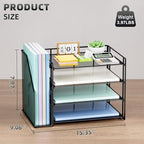 Marbrasse Desk Organizer and Accessories，4-Tier Paper Letter Tray Organizer - Image 3