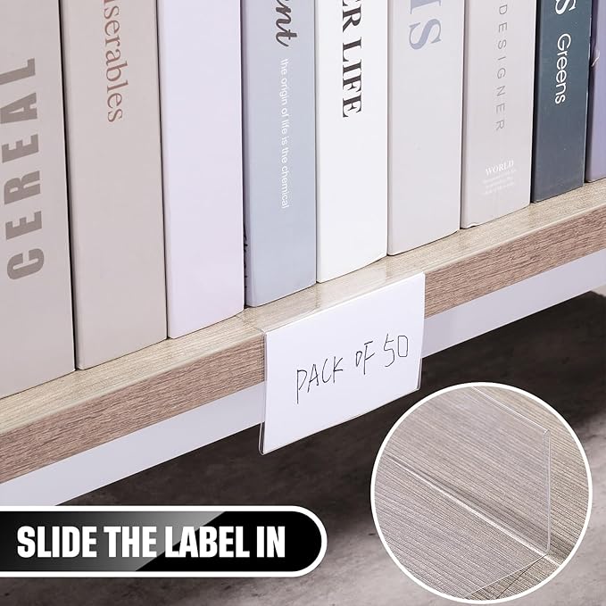 Containlol 50 Pcs Moveable Shelf Label Holders - Image 5