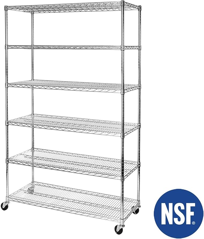 Seville Classics UltraDurable Heavy Duty NSF Solid Steel Wire Rack Storage Unit - Image 9