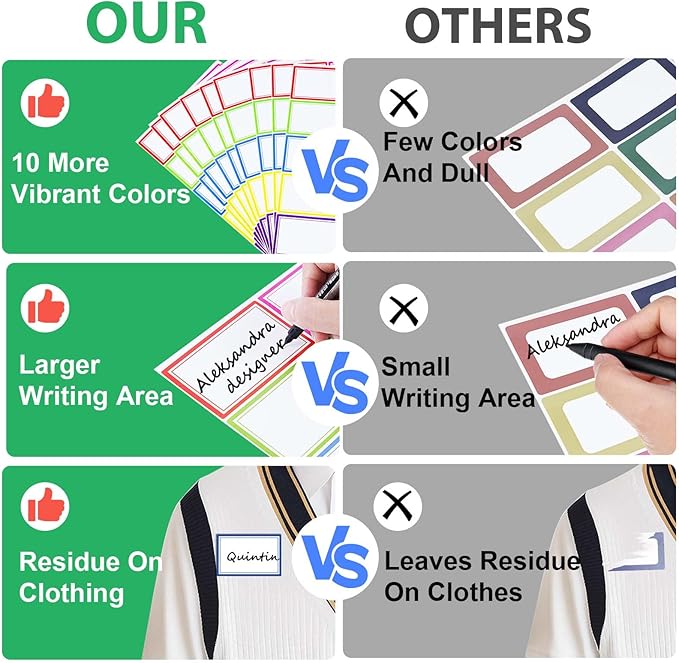 550 Pcs Name Tags Stickers, 3.5x2.25 inch Blank Name Labels Stickers, 10 Colors - Image 4