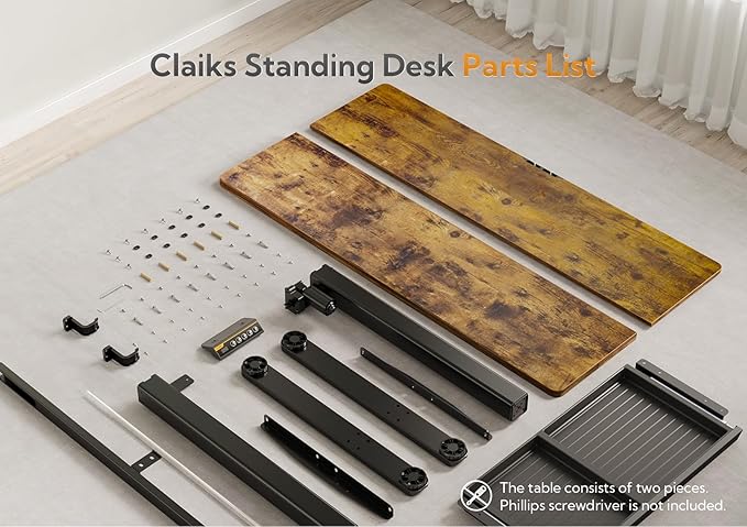 Claiks Standing Desk with Drawers, Electric Standing Desk Adjustable Height - Image 8