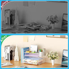 Marbrasse Desk Organizer and Accessories，4-Tier Paper Letter Tray Organizer - Image 3