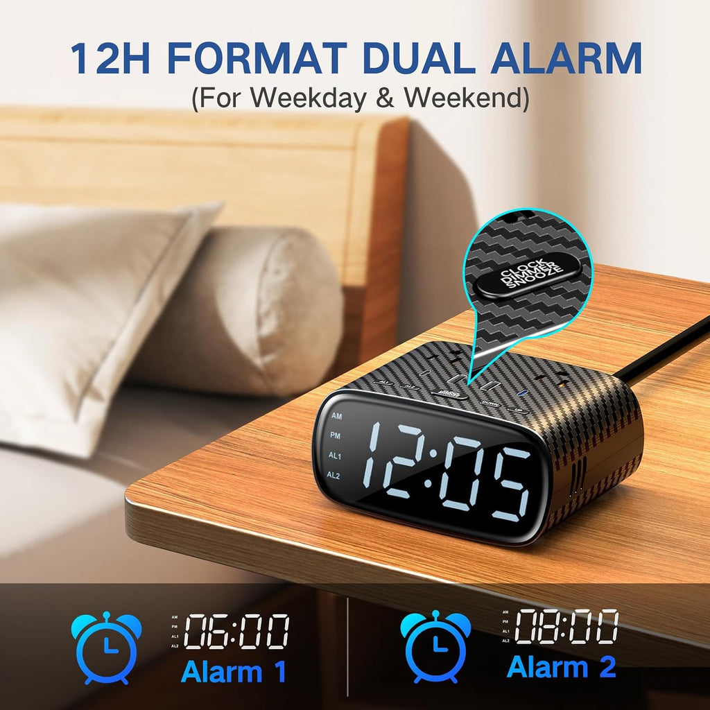 xba alarm clock charging station, 20w usb-c, 2, side view