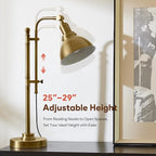 VONLUCE Rustic Desk Lamp Gold Adjustable, Industrial Style Metal Task Lamps - Image 2