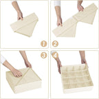 Criusia 3 Pack Sock Underwear Drawer Organizer Dividers, 64 Cell Fabric - Image 6