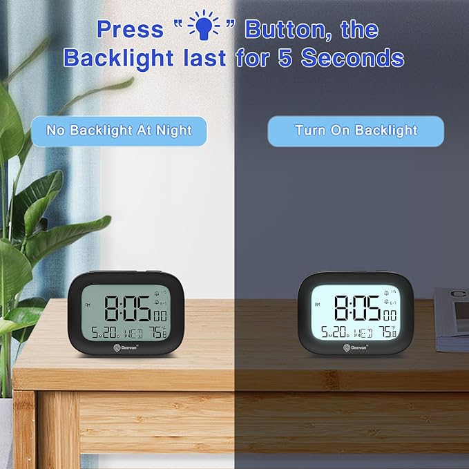 Geevon Small Travel Alarm Clock, Digital Alarm Clocks - Image 5
