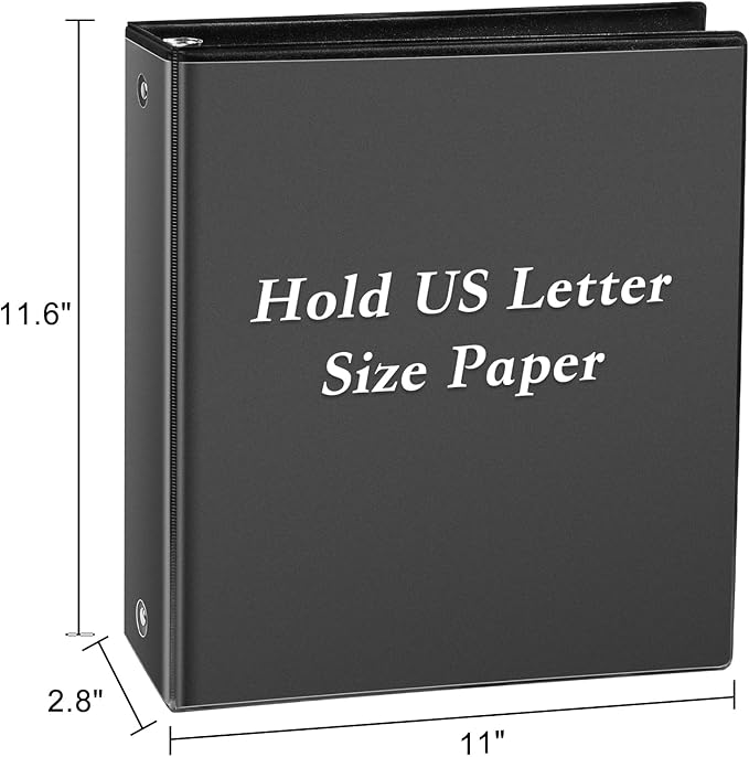 CIXILDTS 2" 3 Ring Binder, Standard 2-inch Round Ring Binder Fit Letter Size - Image 2