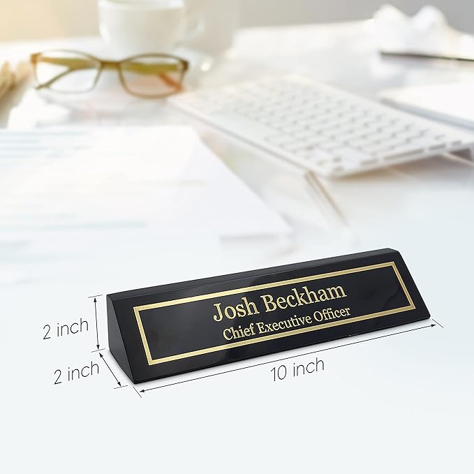 Business Wood Name Plate for Desk | Custom Desk Name Plate Personalized Gift - Image 2