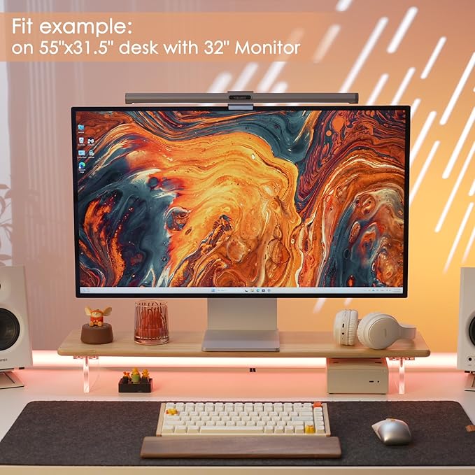 ROCDEER Bamboo Monitor Stand Riser - Image 6