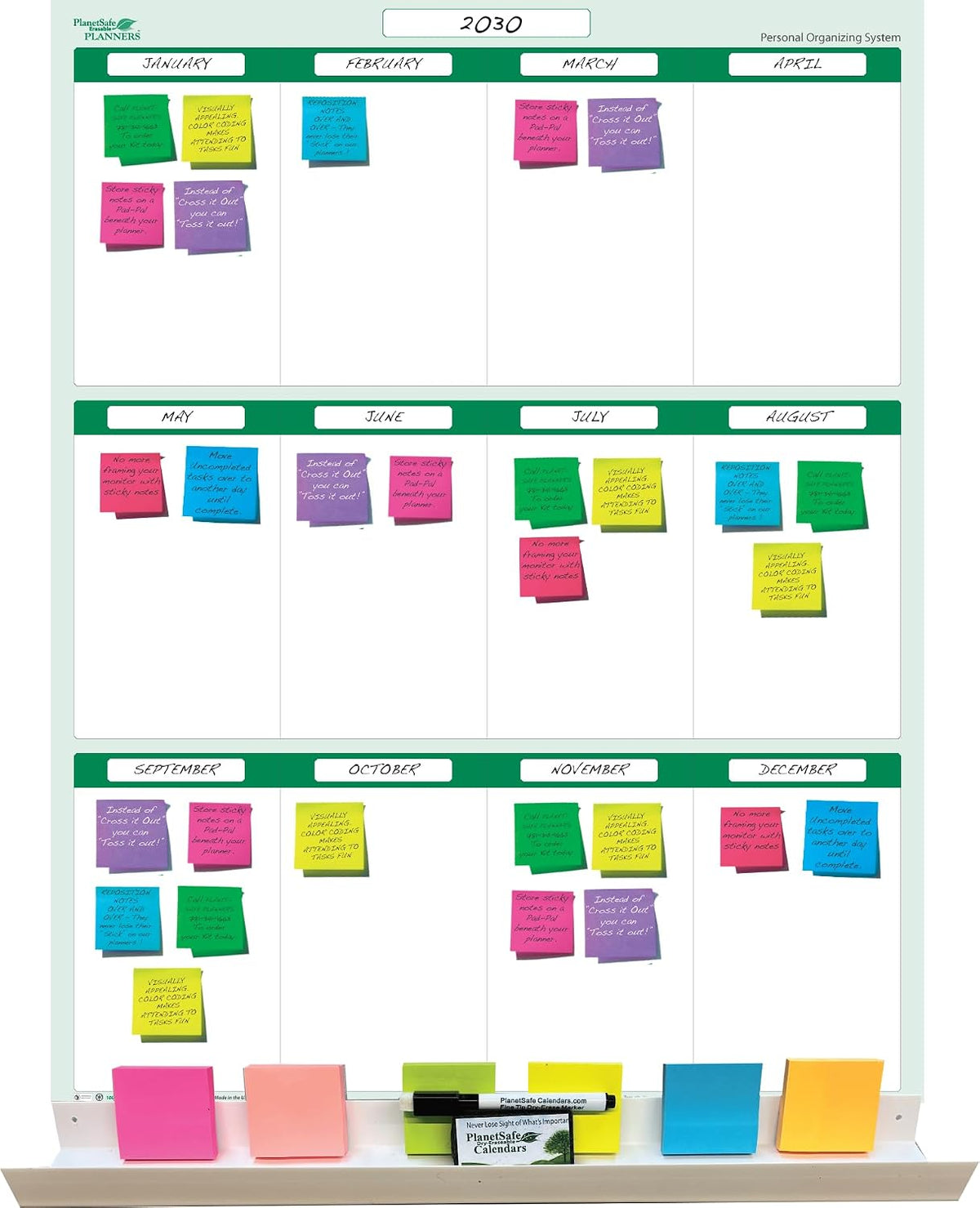 Earth Green12 Section Task, Objective and Goals Planning System Vertical 24"x