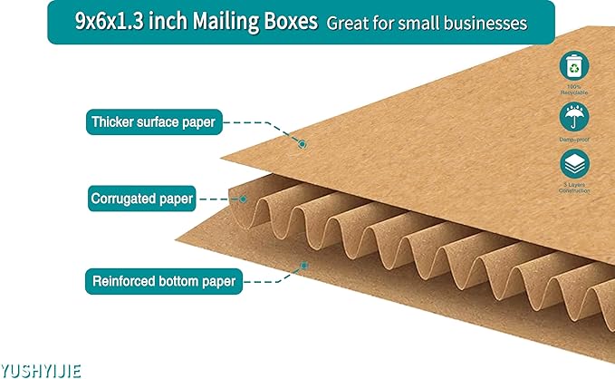YUSHYIJIE 50 Pack 9x6x1.3 inch Small Shipping Boxes - Image 4