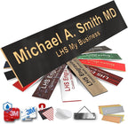 Engraved Door Signs for Office Personalized Black Plastic Door Plaque Gold by LHS+My+Business