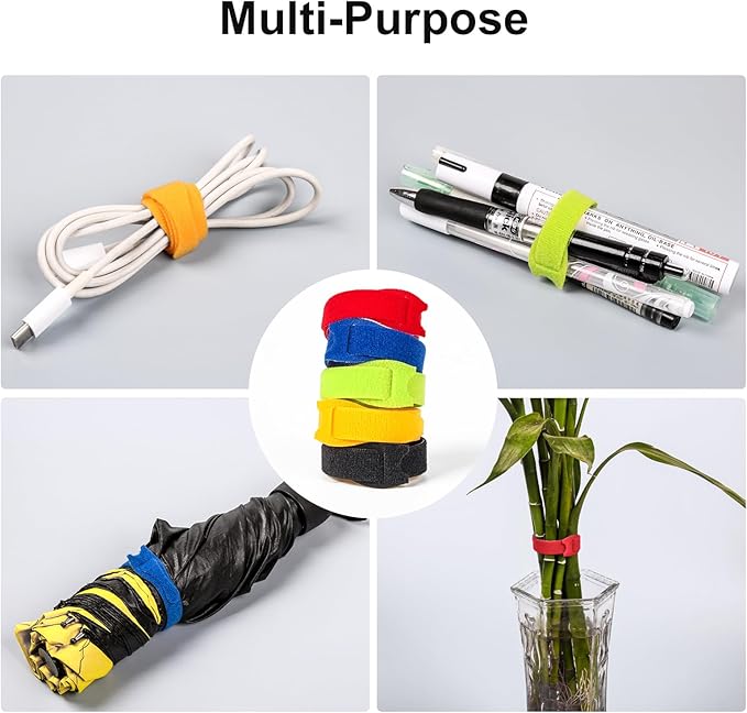 OneLeaf 180PCS Valuable Wire Organizer 4Inch Reusable Cable Ties - Image 6