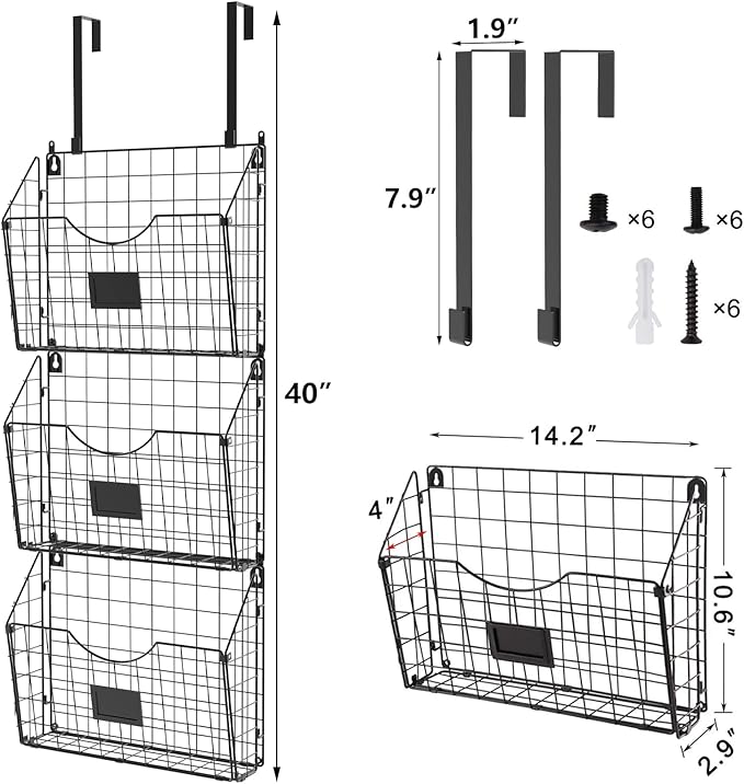 X-cosrack 3-Tier Hanging Wall Files Rack - Image 2
