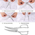 Sunnecko Kitchen Scissors for Food, Heavy Duty Scissors All Purpose Kitchen - Image 6