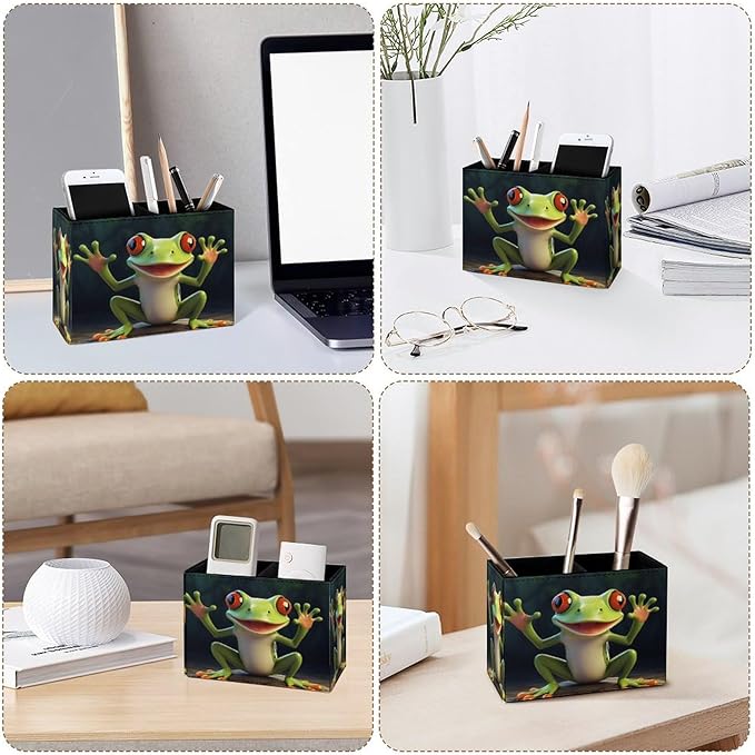 Famame Green Frog Open Hand Pencil Holder - Image 3