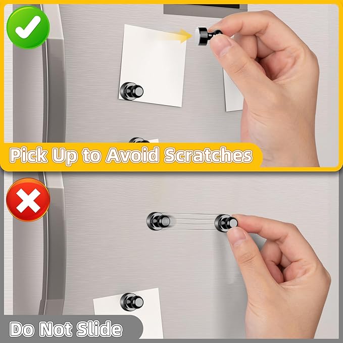 VNDUEEY 60Pcs Black Fridge Magnet Refrigerator Magnets, Magnets - Image 4