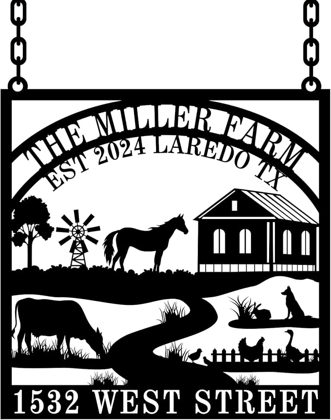Custom Farmhouse Metal Sign | Personalized Last Name & Established Date Farm by HYTSIGN
