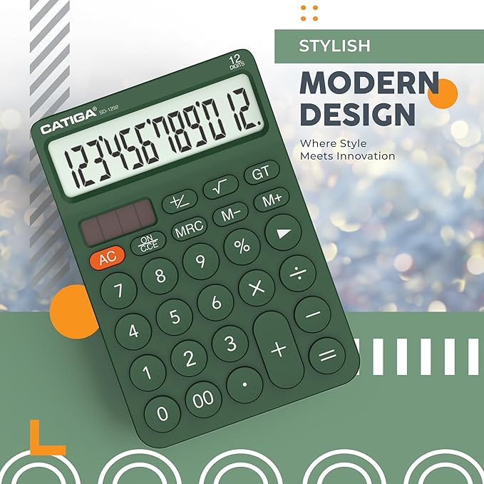 CATIGA 12 Digit Desktop Calculator Basic Desk Calculator - Image 7