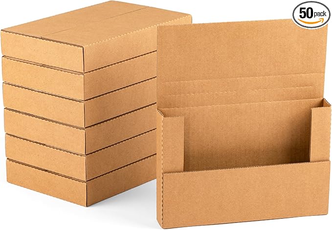 YUSHYIJIE 50 Pack 9x6x1.3 inch Small Shipping Boxes by PackwithEase