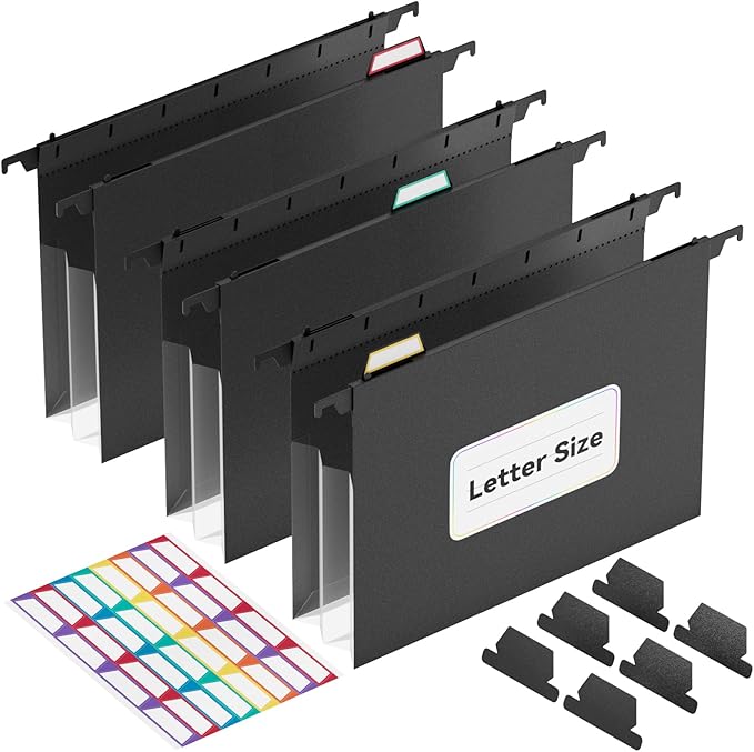 ThinkTex Extra Capacity Plastic Hanging File Folders, 3 Pack Reinforced by ThinkTex