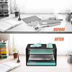 EASEPRES 3 Tier Mesh Desk Organizer Tray, File Paper Letter Folder Holder - Image 3