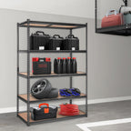 vevor storage shelves 5-tier adjustable 2000 lbs 48"x24"x72" shown in use