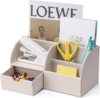 Vlando Office Desk Organizer Leather Desktop Organizer Caddy by VLANDO