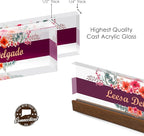 Artblox Personalized Office Desk Name Plate and Business Card Holder | Clear - Image 9