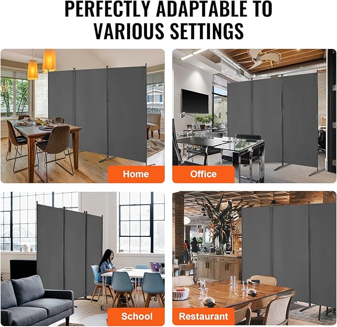 VEVOR Room Dividers, 3 Panel Room Divider, Folding Privacy Screen and Portable - Image 6