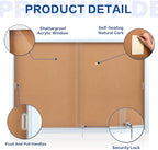 SWANCROWN Glass Enclosed Bulletin Board 48"x32", Locking Cork Board - Image 3