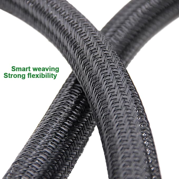 2pcs 5ft-3/4inch Black/White Cable Sleeve - Image 4