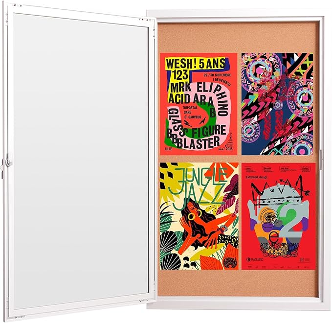 36×24 Inch Lockable Enclosed Bulletin Board, Weather-Resistant Outdoor by Unknown
