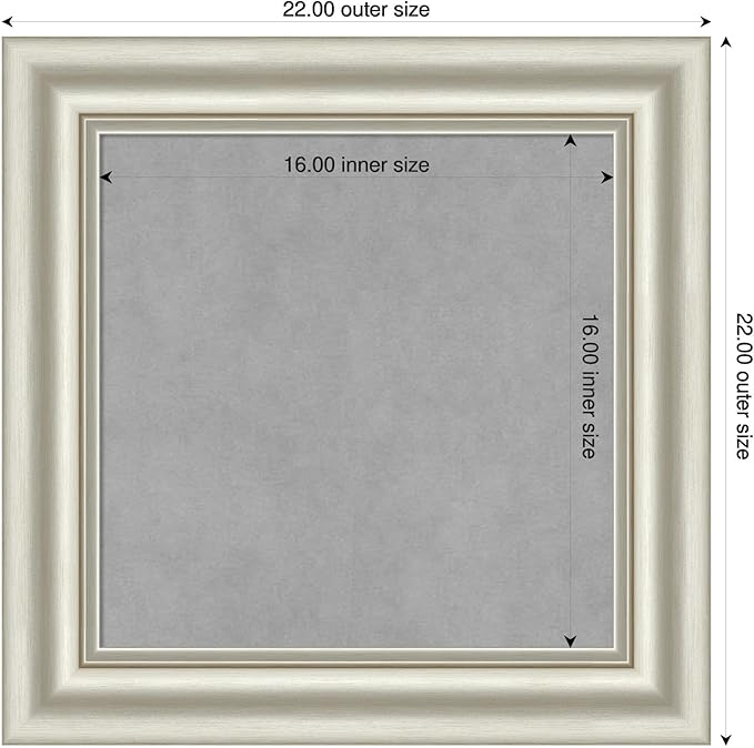 Amanti Art Silver Framed Magnetic Board 22x22 Small Vision Board - Image 2