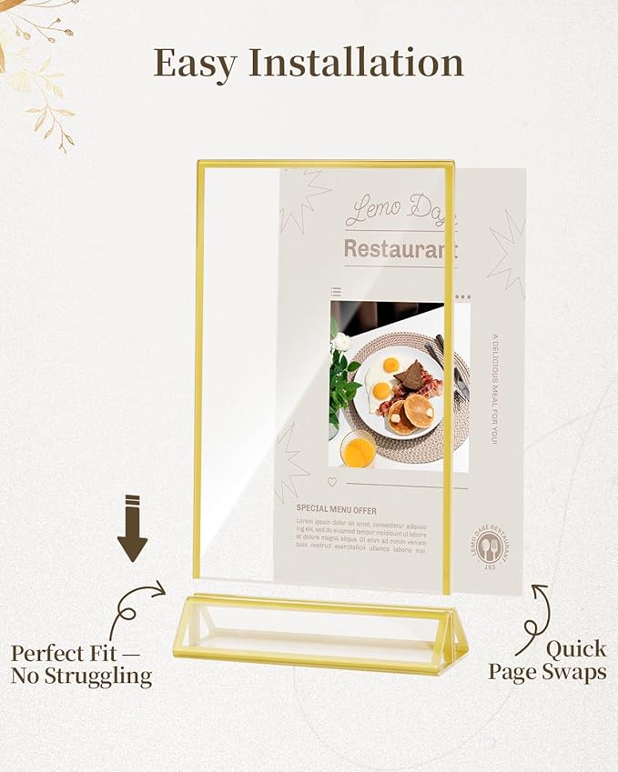 Dynta Acrylic Sign Holder 4x6 8 Pack Double Sided Clear Plastic Display Stands - Image 6