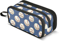 BOENLE Baseballs Ball Blue Pencil Case Box Boys Girls Large Pencil Pouch by BOENLE-WELCOMEYOURCOMING