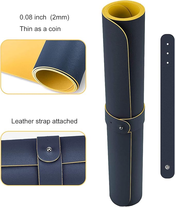 SUJAYU Dual Sided PU Leather Desk Pad, Mouse Pad, Office Desk Mat, Non-Slip - Image 4