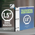 WOT I 1.5 Inch Telescoping 3 Ring Binder 6 Pack, Expandable Flexible Binder - Image 5
