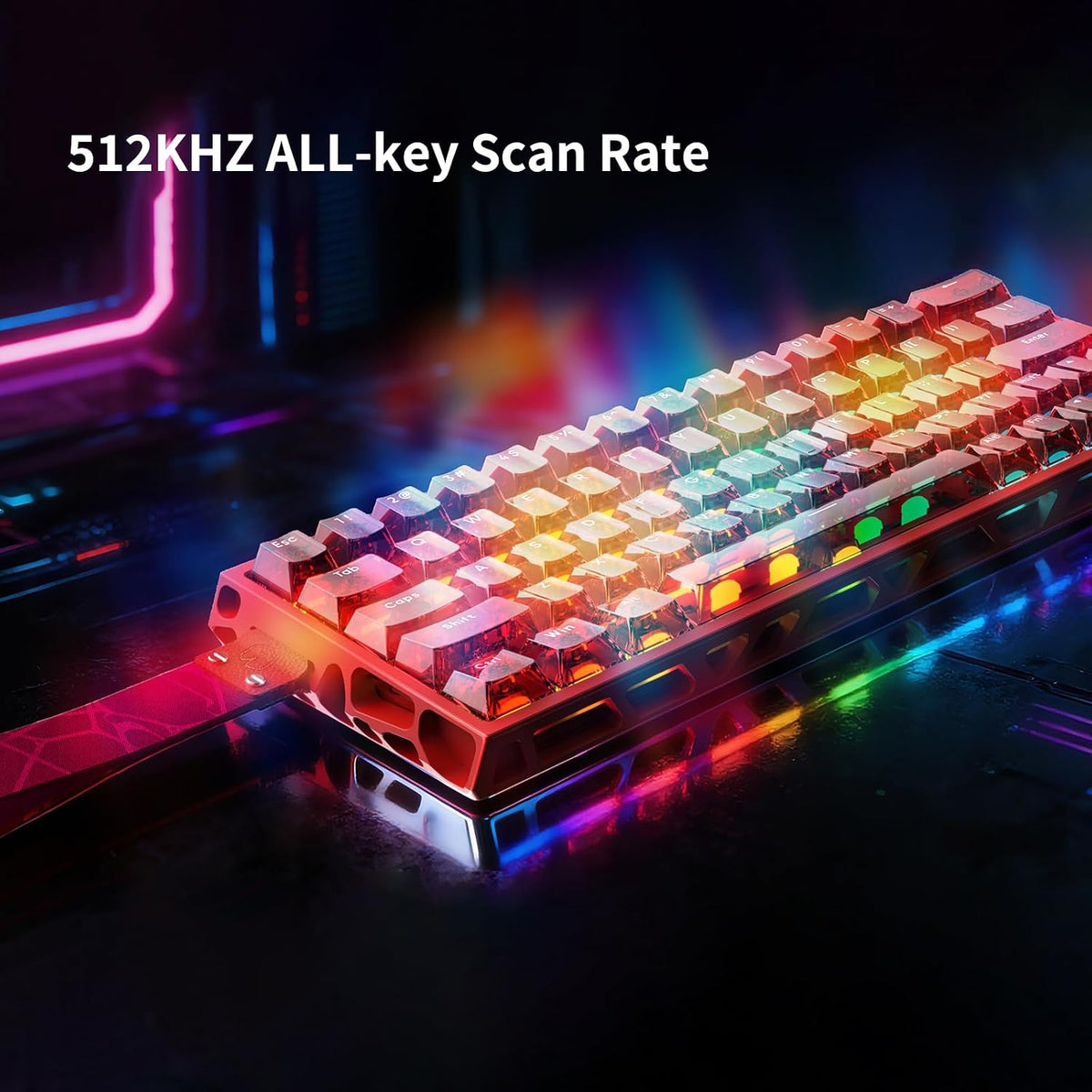 IROK MG63 64 Keys Wired Magnetic Switch Keyboard, 512KHZ All Keys Scan Rate, ...