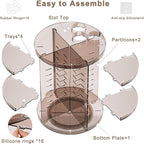 Rotating Makeup Organizer Countertop, DIY Adjustable Trays Spinning Skincare - Image 6