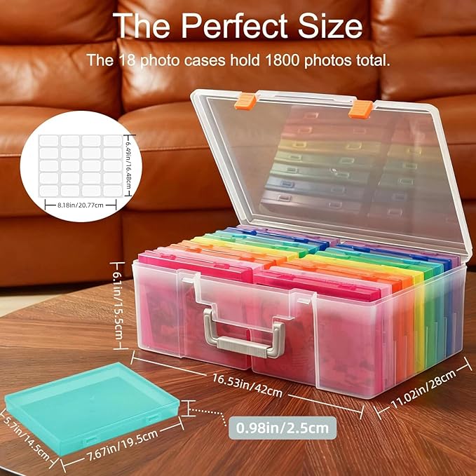 Photo Storage Box 5 x 7 Inches, 18 Inner Extra Large Photo Boxes - Image 2