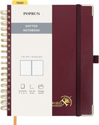 POPRUN Spiral Bullet Dotted Journal Notebook, 7-1/4" x 9-1/2" by POPRUN