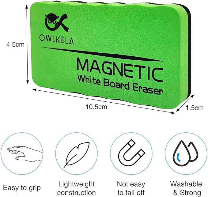 OWLKELA 12 Pack Dry Erase Erasers, Magnetic Whiteboard Eraser - Image 2