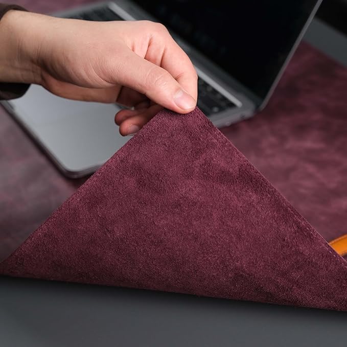 TORONATA Jersey Genuine Calfskin Leather Desk Pad, Office Desk Mat - Image 3